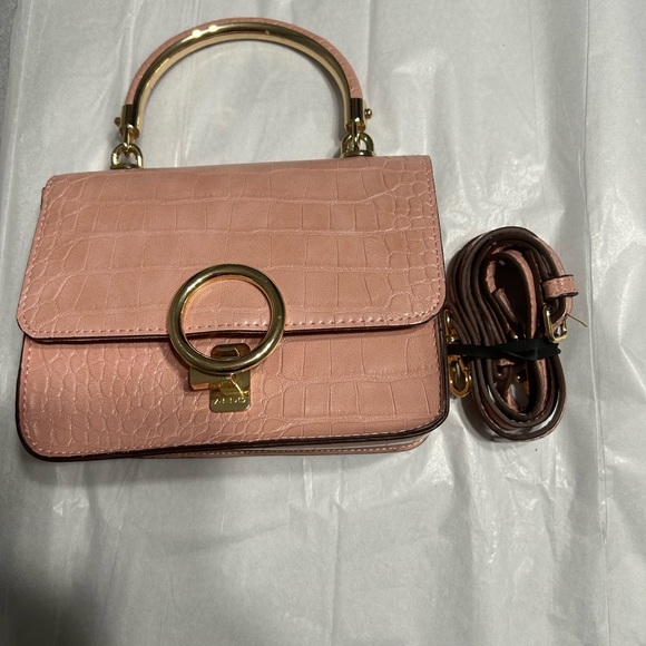 Aldo Elegant Pink Croc-Embossed Handbag - Picture 1 of 5